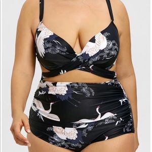 Plus size two piece swim suit